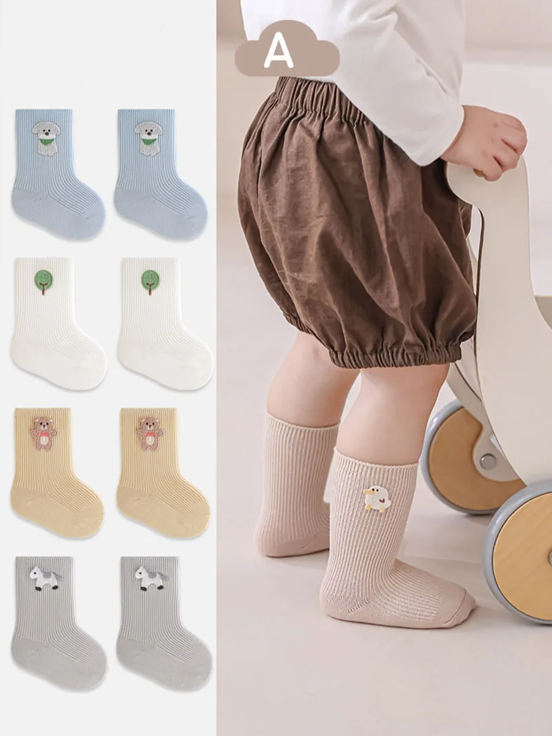 MILANCEL Calcetines de bebé tubo fino con dibujos transpirables - imagen 3