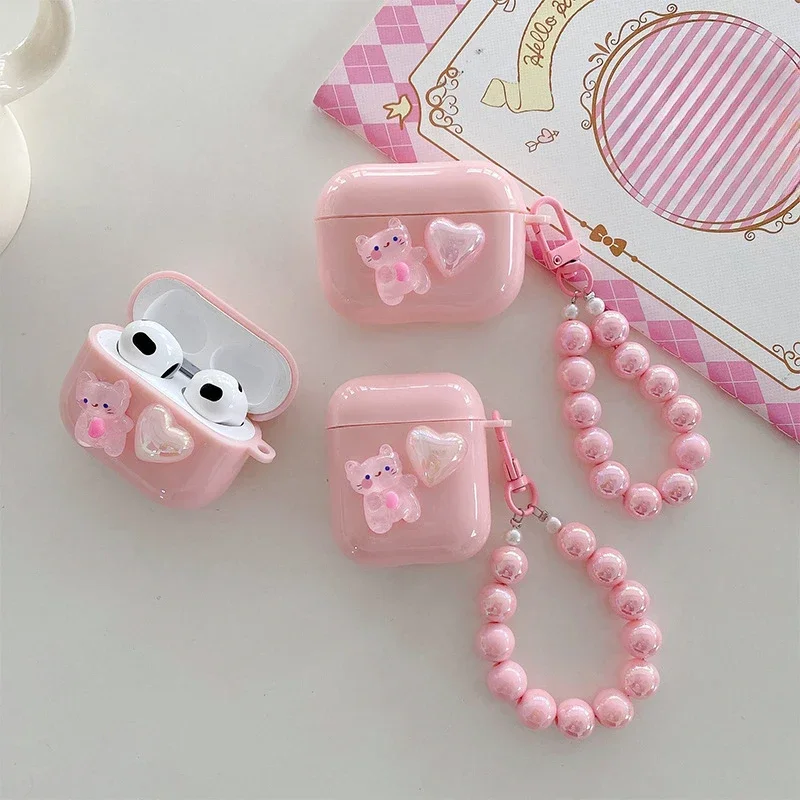 Funda AirPods infantil con corazón 3D – Protectora con llavero - imagen 4