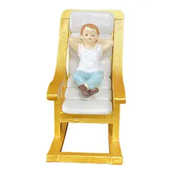 Silla mecedora para casa de muñecas – Accesorio decorativo