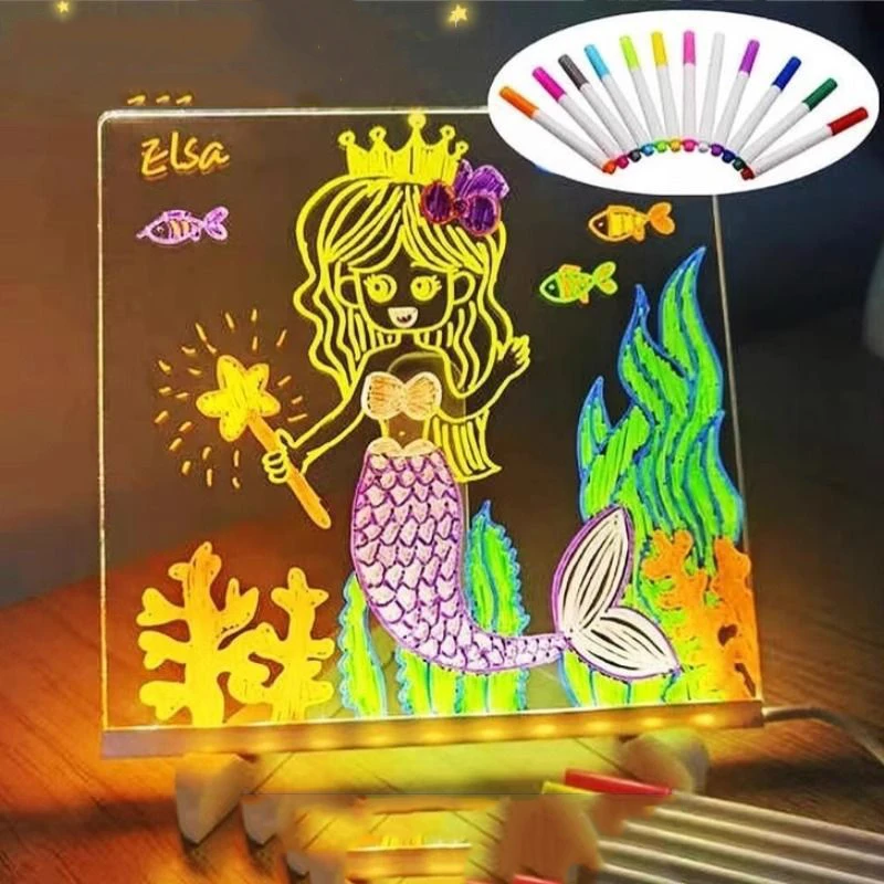 Pizarra LED luminosa acrílica para dibujar con luz mágica Montessori - imagen 2