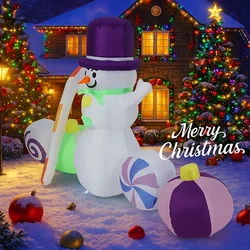 Decoración inflable Navidad con muñeco de nieve y luces LED