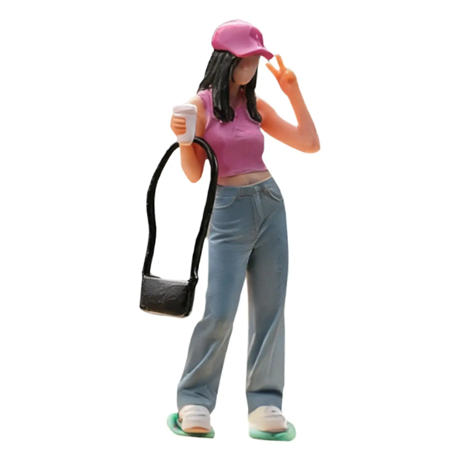 Figura diorama para maquetas de ferrocarril personaje femenino - imagen 2
