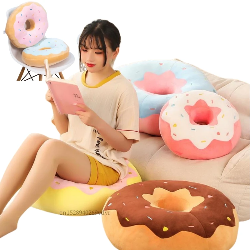 Almohada de peluche donut kawaii de felpa suave para niños