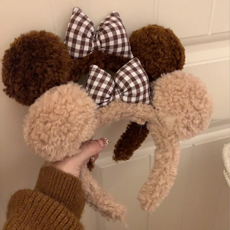 Diadema felpa lazo para bebé – Cálida para otoño e invierno - imagen 5