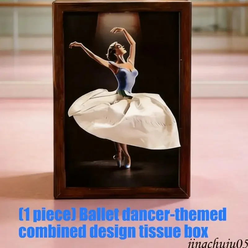 K2WE caja de pañuelos en madera con bailarina estilo ballet artesanal - imagen 4