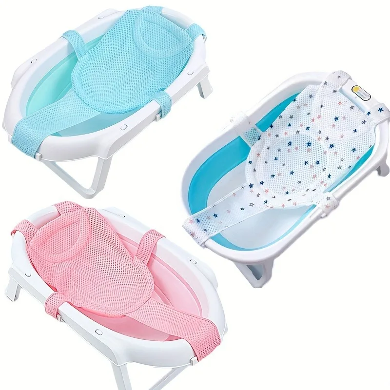 Almohada de baño para bebé en uso