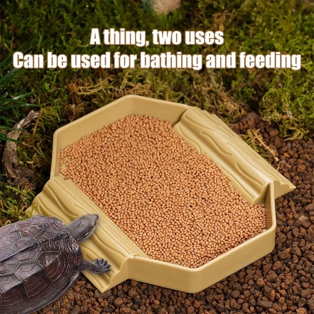 Plato de agua antideslizante para tortugas con rampa - imagen 4