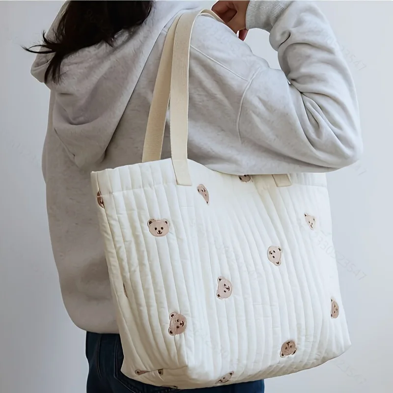 Bolsa de pañales bordada en algodón, bolso maternal gran capacidad - imagen 3