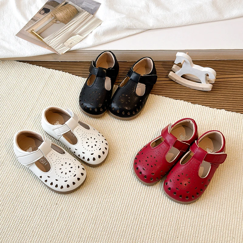 Zapatos antideslizantes de niña con suela suave y calado - imagen 3