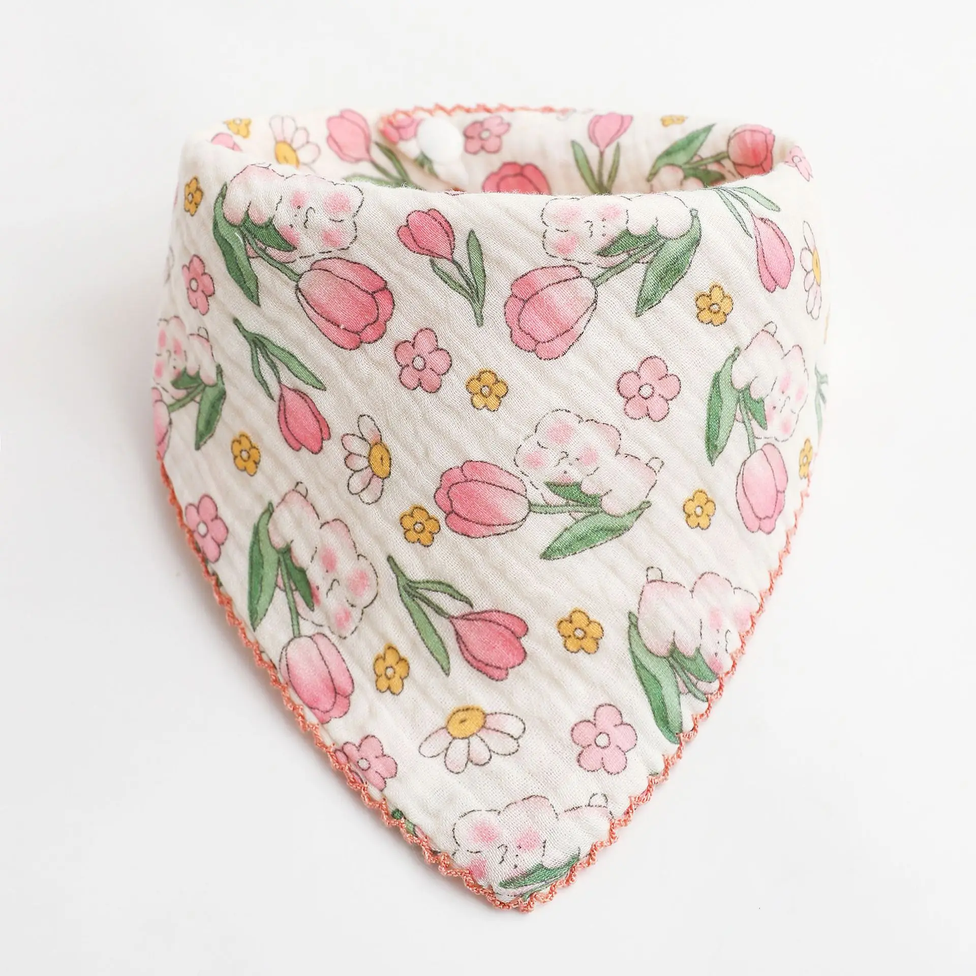 Babero algodón bebé - Bandana coreana y toalla saliva absorbente - imagen 3