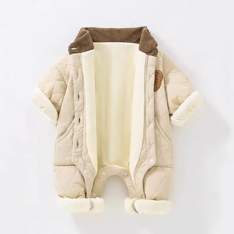 Pijama de una pieza de algodón cálido para bebé en otoño/invierno - imagen 3