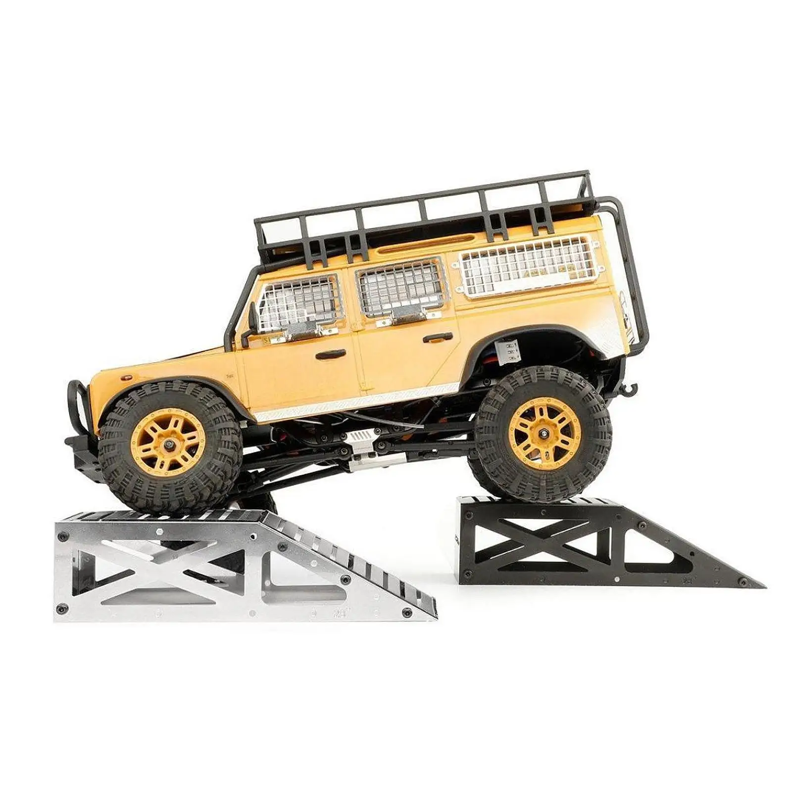Puente de pista para coche RC acero inoxidable 1/18