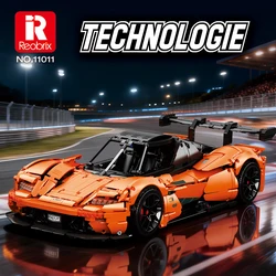 Bloques de construcción superauto naranja y negro para niños