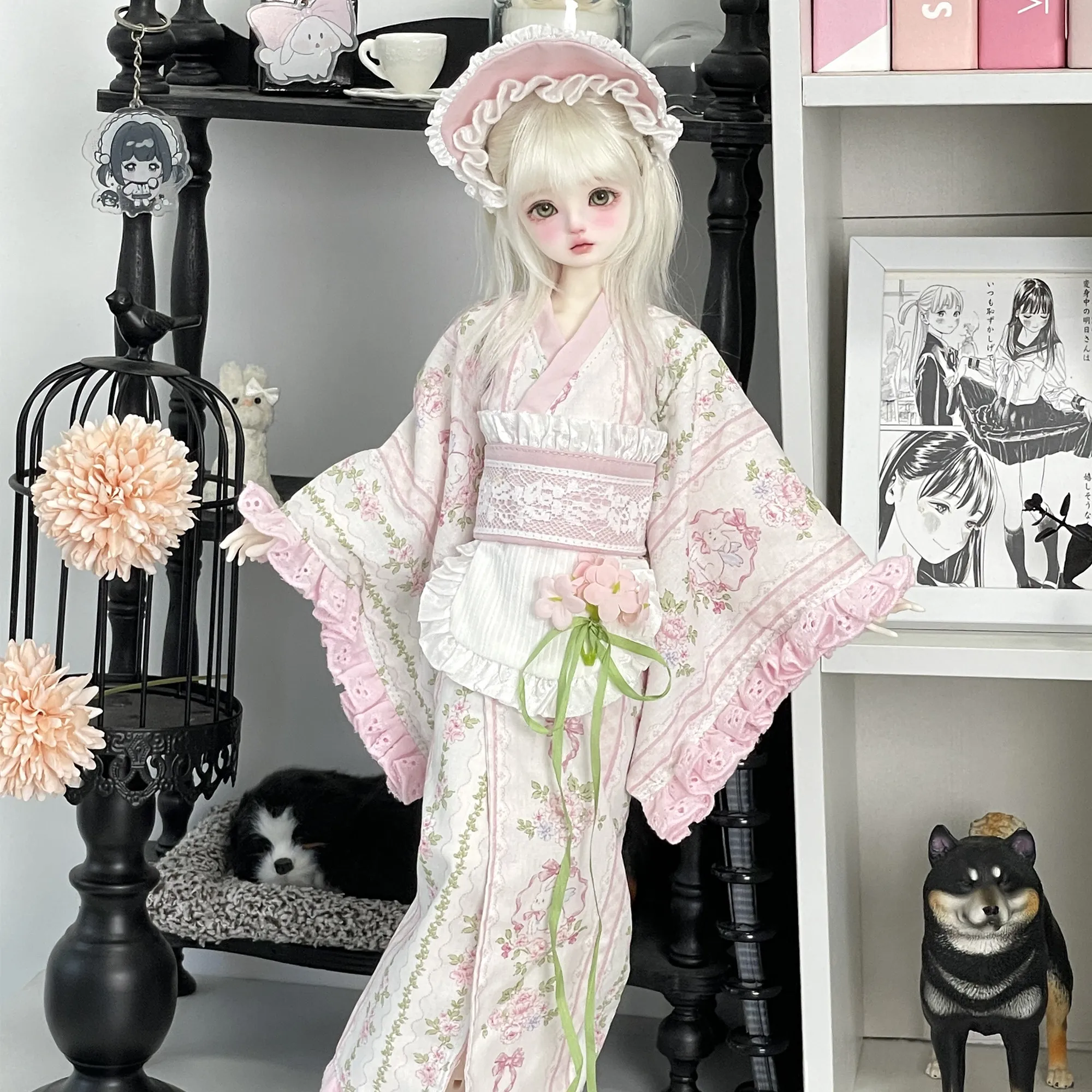 Kimono vintage para muñeca BJD estilo Lolita Moe Showa - imagen 5