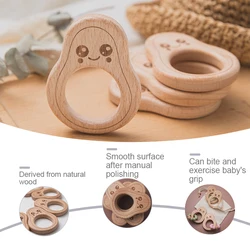 Bopoobo mordedor de madera con cuentas de oso natural para bebé