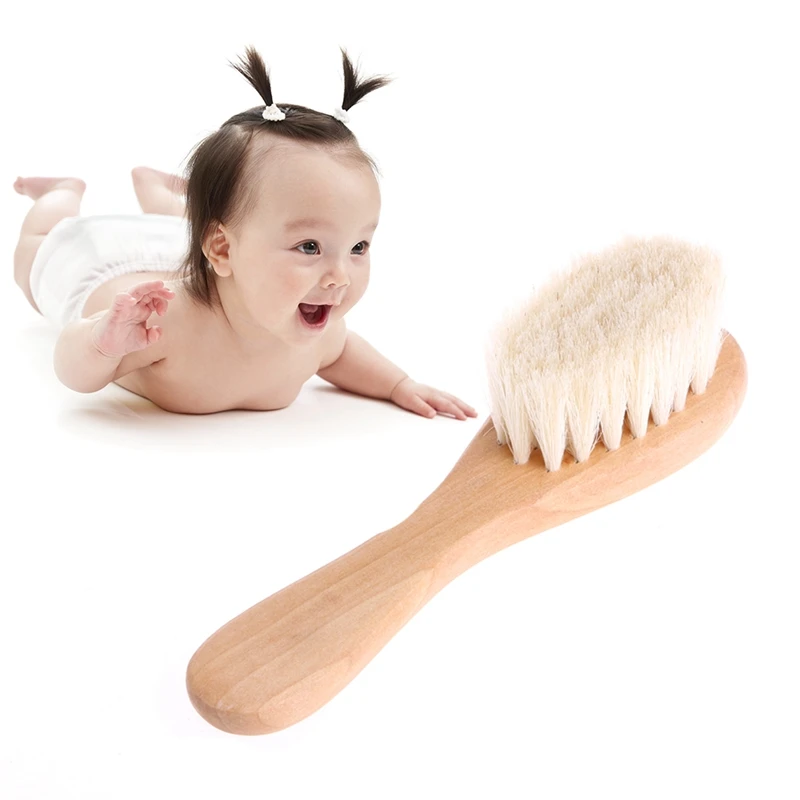 Cepillo massageador de madera natural para bebé con peine integrado - imagen 3