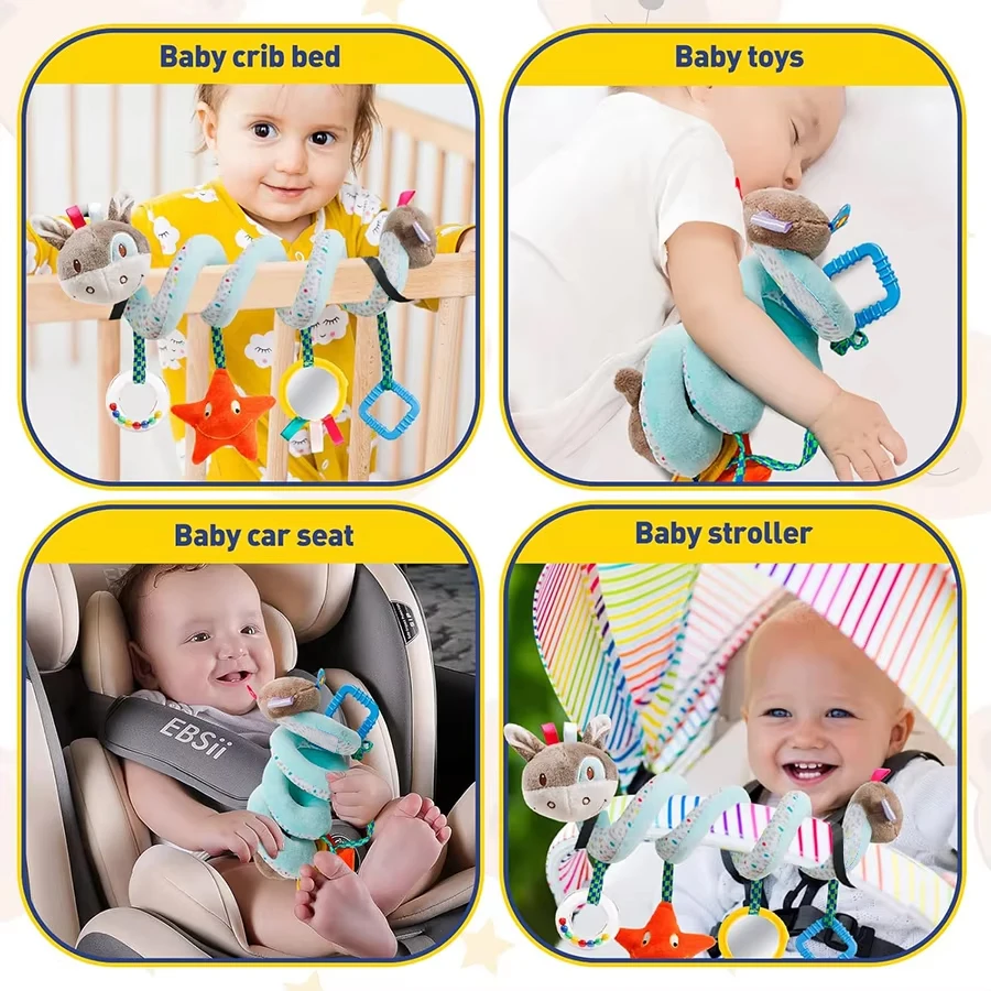 Juguete para asiento de coche y cochecito con espiral de peluche - imagen 4