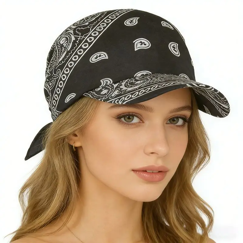 Gorra infantil turbante primavera-verano con flor cachemira - imagen 3
