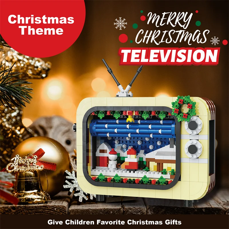Bloques de construcción TV estilo Retro para niños