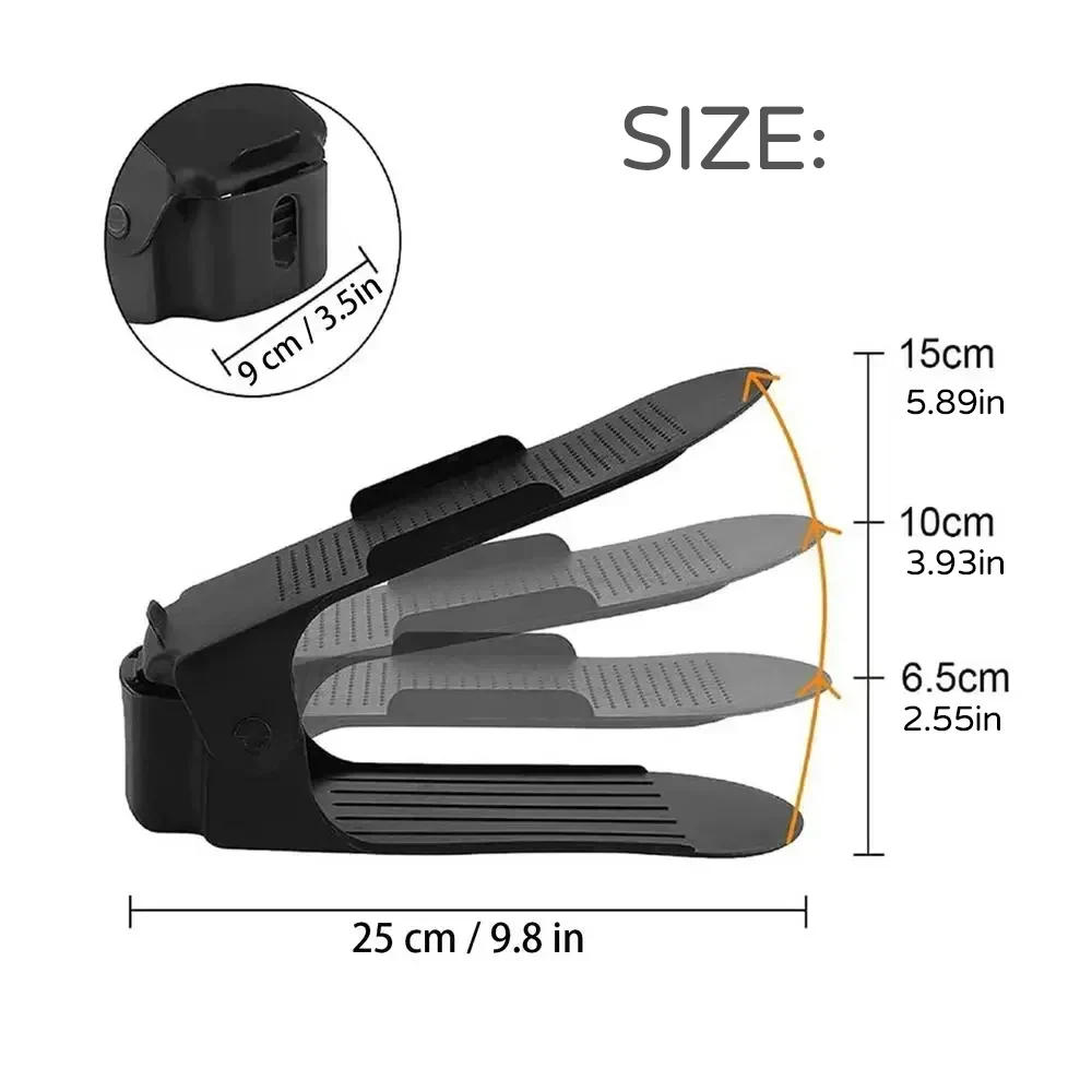 Organizador de zapatos ajustable con estante para armario - imagen 5