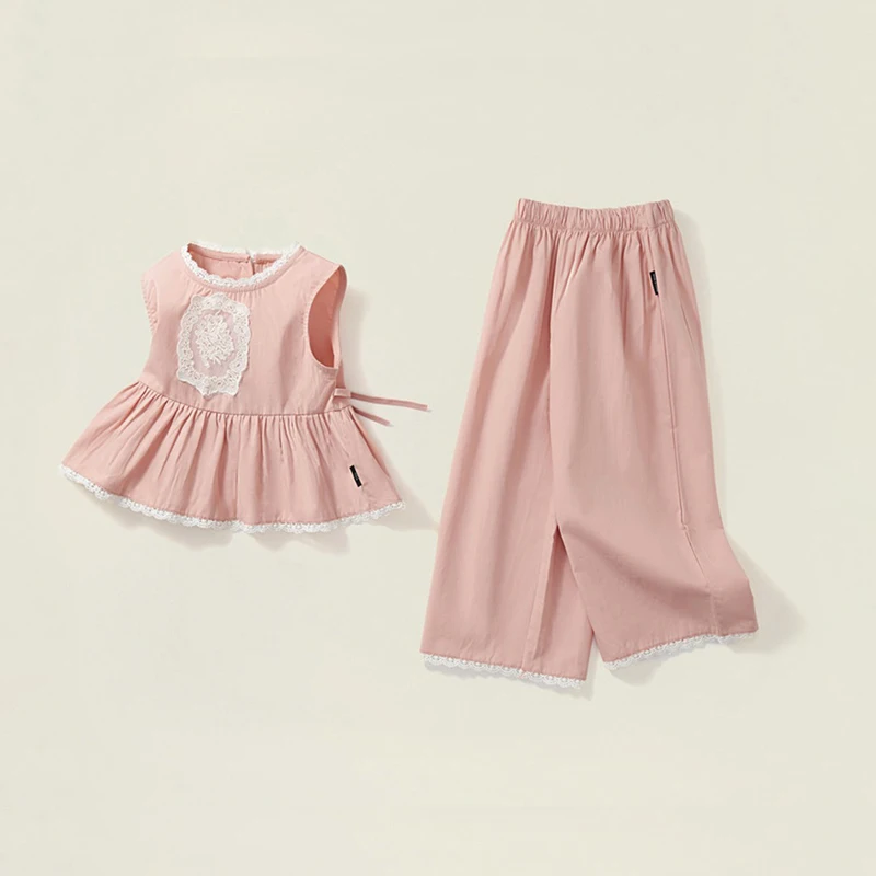 Conjunto verano niña con encaje suave y top sin mangas - imagen 5