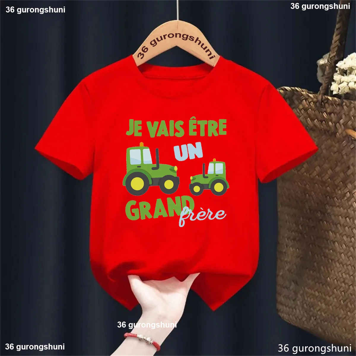Camiseta hermano mayor niño con estampado camión para anuncio embarazo - imagen 3
