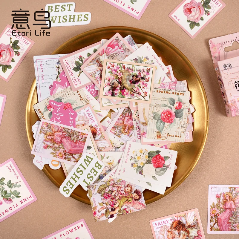 Pegatinas florales autoadhesivas decorativas para álbumes y diarios - imagen 2