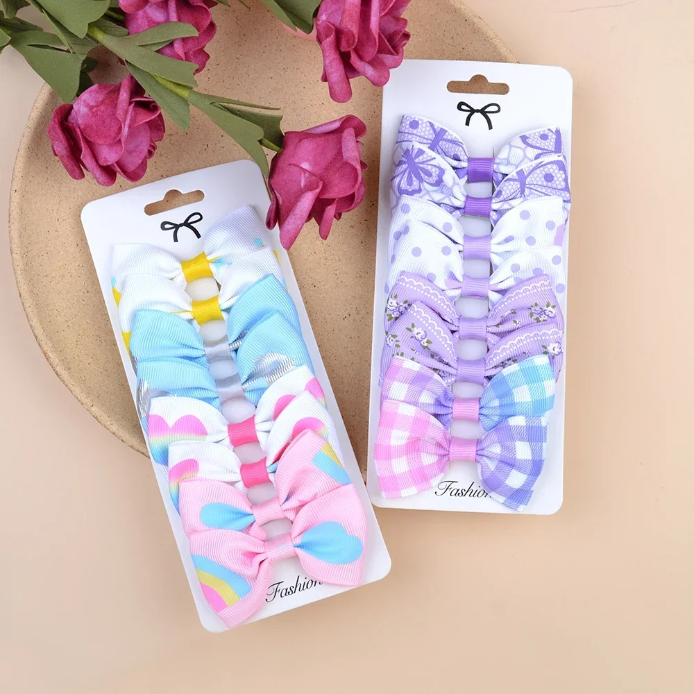 Lazos para el pelo de bebé arcoíris con pinzas mariposa - imagen 4