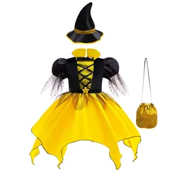 Disfraz de bruja para niñas Halloween, vestido de cuento
