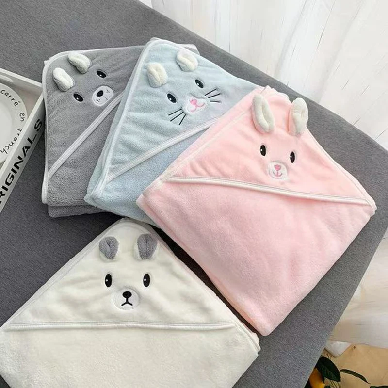 Albornoz con capucha para bebé de toalla suave animalitos - imagen 5