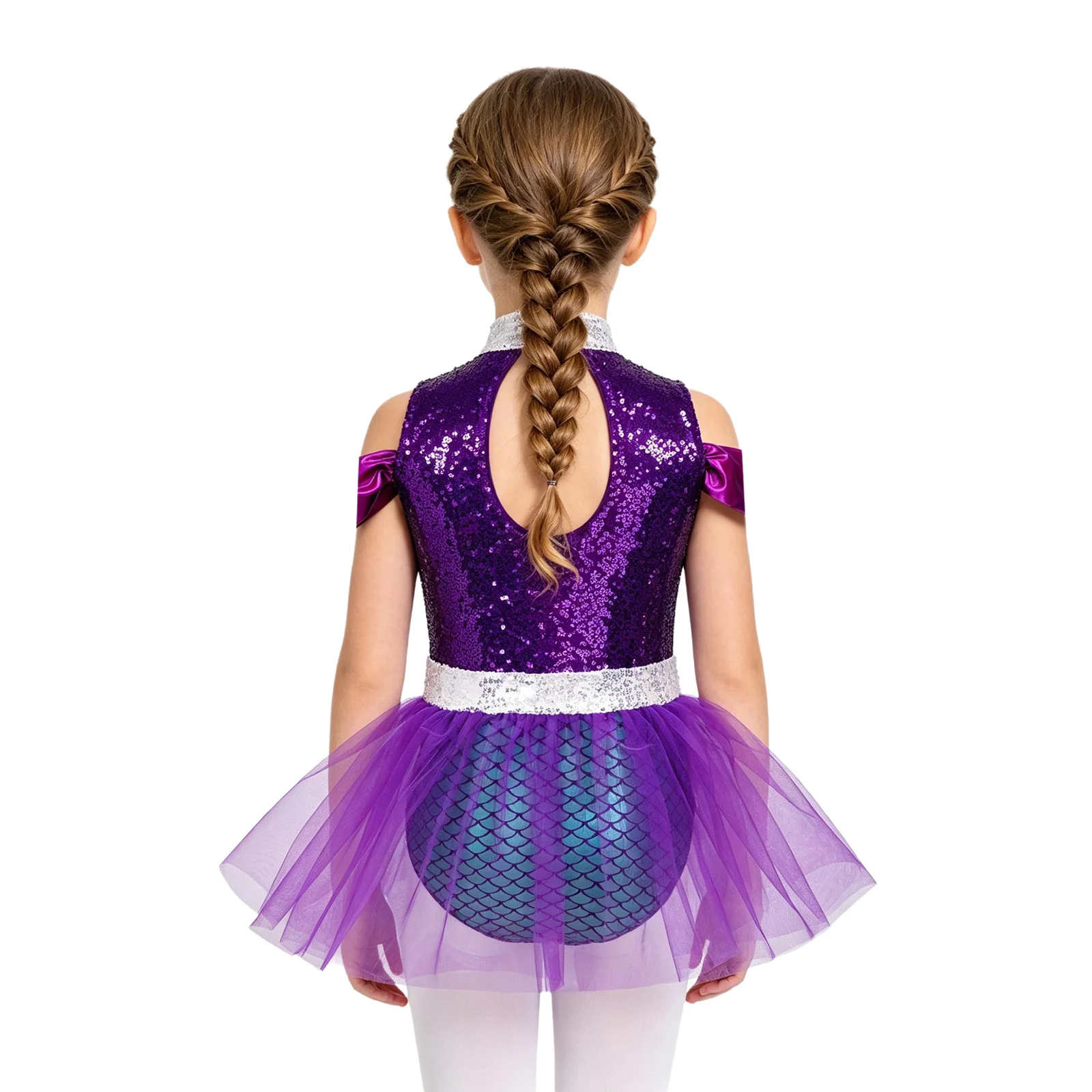 Vestido de ballet niña con tutú sirena y lazo de tul - imagen 5