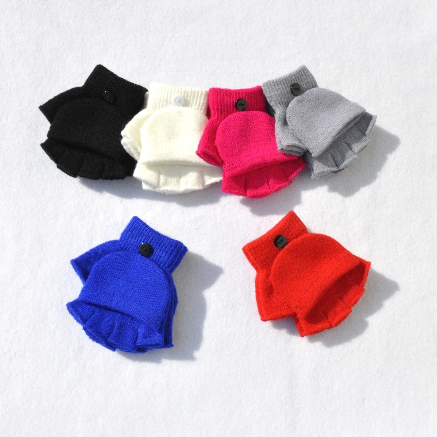 Guantes térmicos gruesos bebé y niños – Manoplas invierno medio dedo - imagen 2