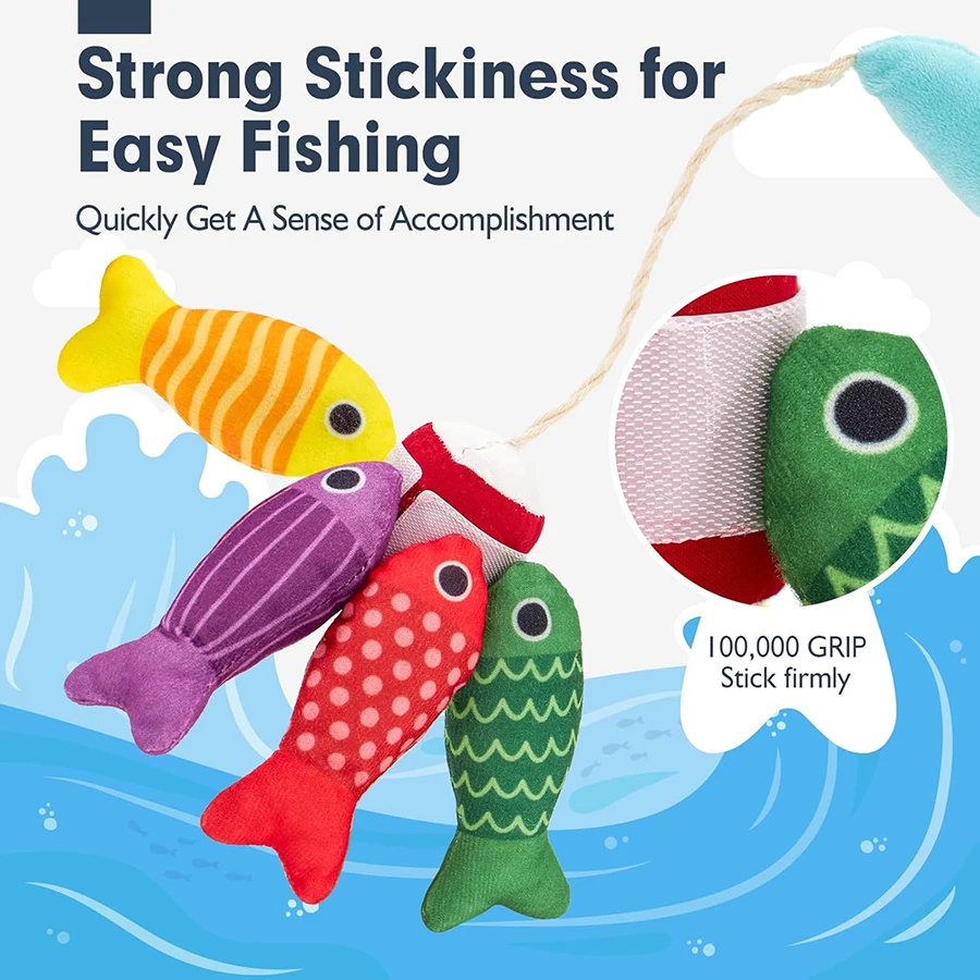 Juguetes Montessori Fish Plus: pesca de tela con tazas apilables - imagen 2