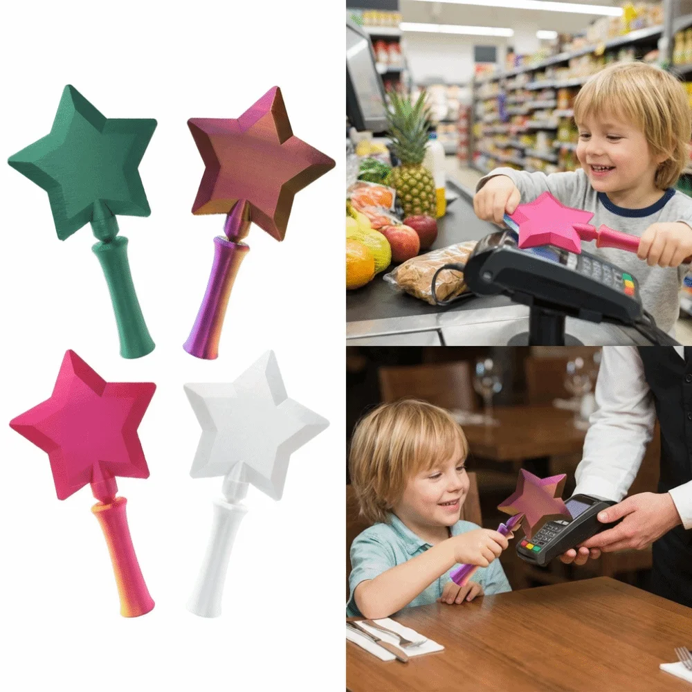 Varita mágica portátil con estrella y elástico, impresa 3D - imagen 5