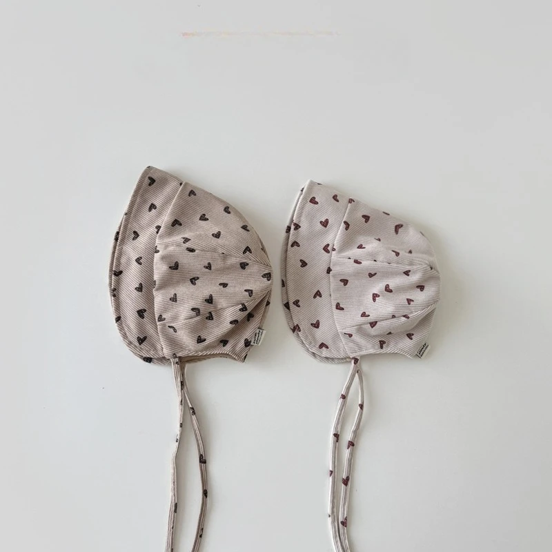 Gorro de encaje lazo corazón para bebé recién nacida - imagen 2