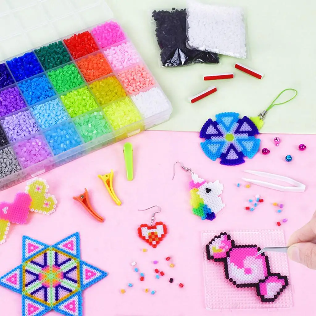 Cuentas de hierro para manualidades infantiles con patrones coloridos - imagen 4