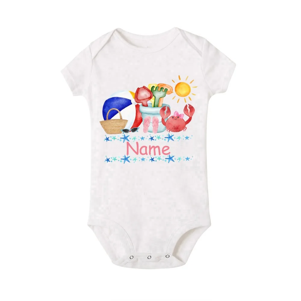 Pelele personalizado para bebé con nombre - mono cangrejo manga corta - imagen 4