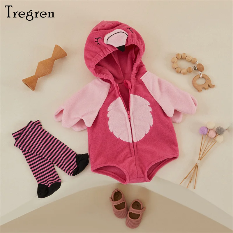 Tregren Pelele bebé con capucha y cremallera flamenco Halloween otoño - imagen 5