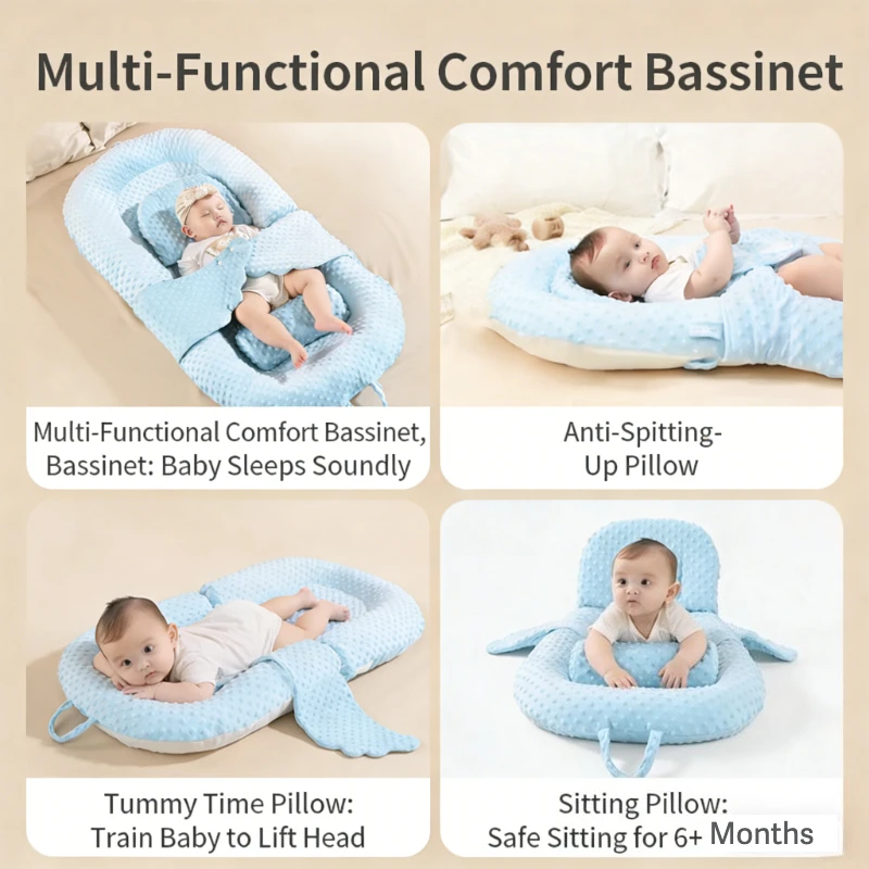 Almohada antirreflujo para bebé lavable, almohadilla de cuna portátil - imagen 3