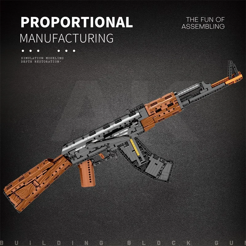 Bloques de construcción rifle AK47 para niños – Juguete militar DIY - imagen 5