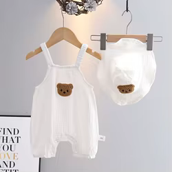 Pelele bebé verano muselina suave estampado conejito sin mangas