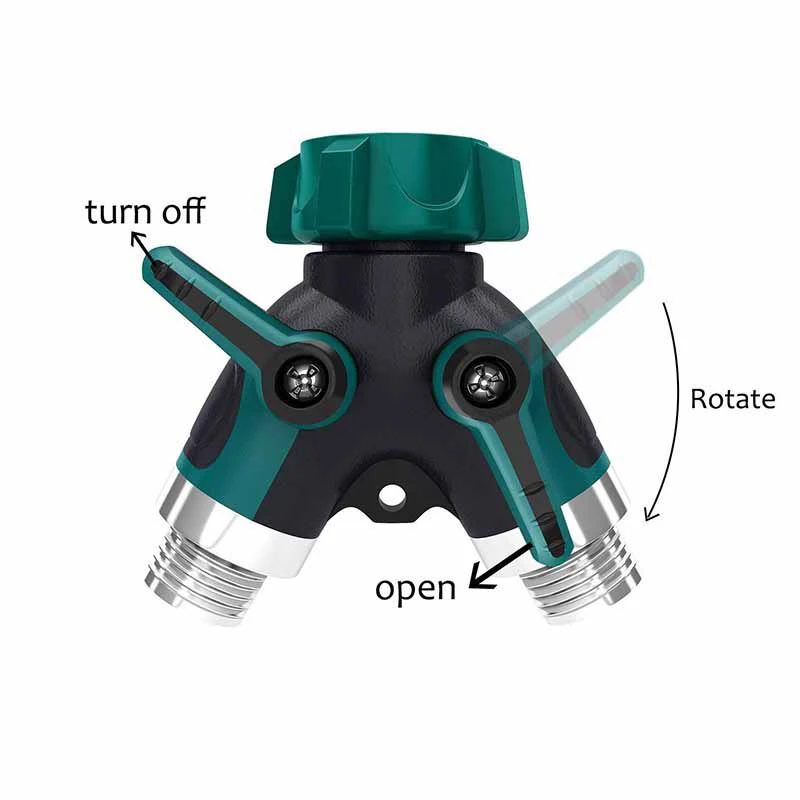 Conector tipo Y para grifo de jardín doble salida - imagen 2