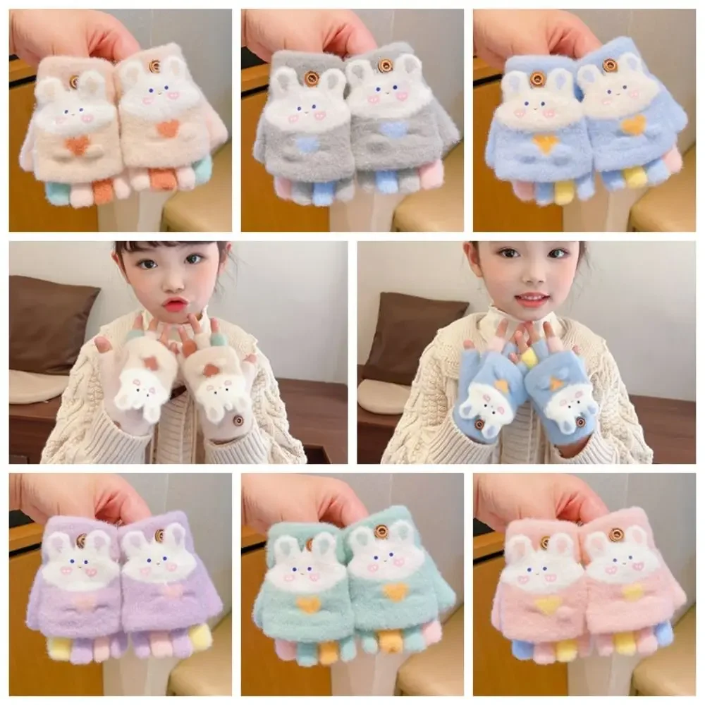 Guantes de invierno forro suave piel de conejo para niños - imagen 2