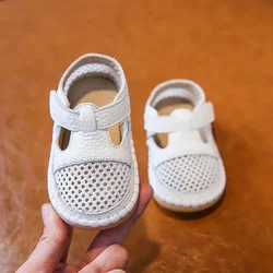 Sandalias infantiles de piel auténtica con suela suave para verano