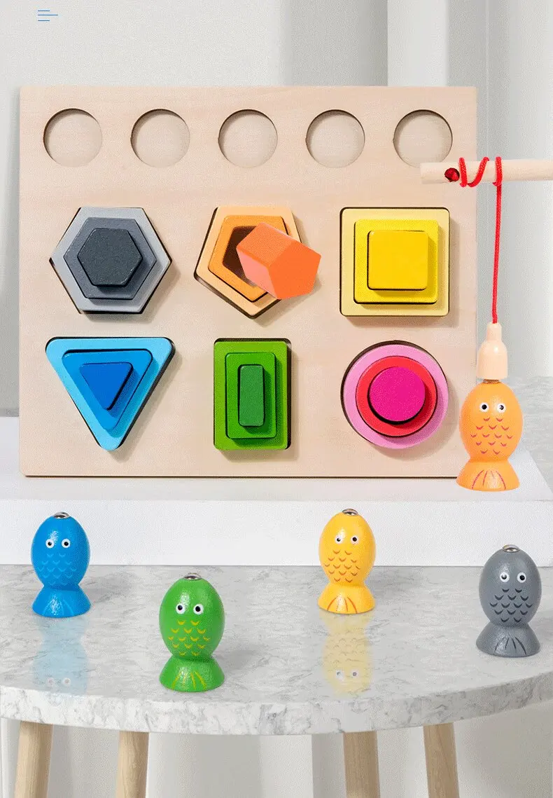 Rompecabezas Montessori de clasificación de formas y colores