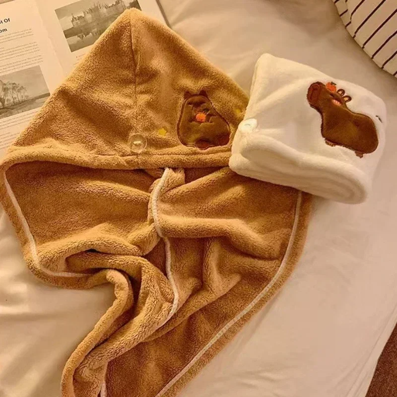 Capibara Gorro de felpa con dibujos - Toalla de baño suave kawaii - imagen 5