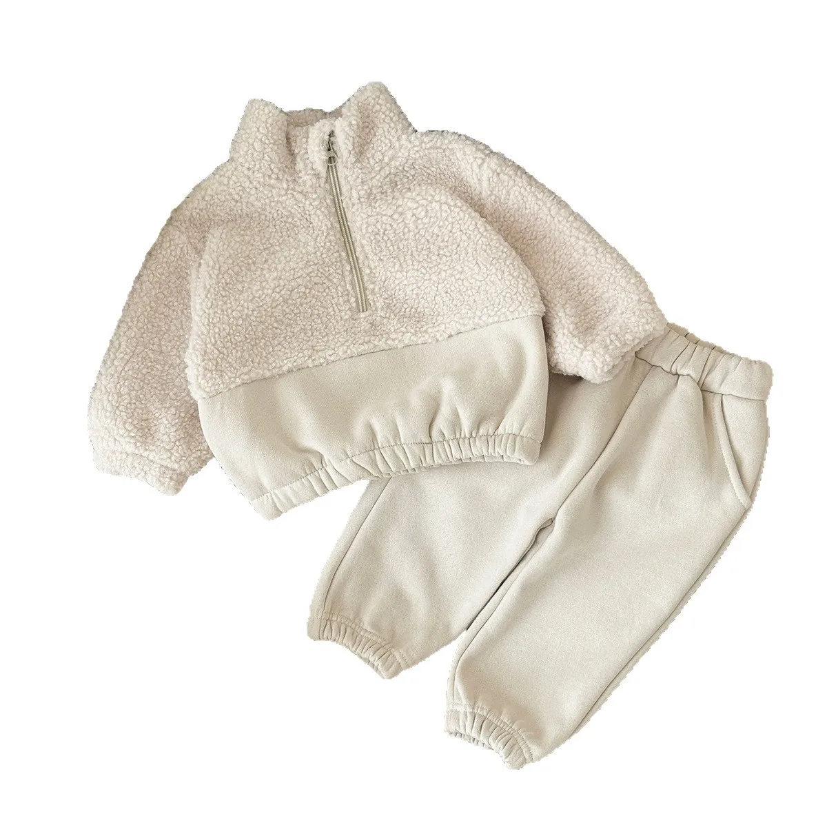 Conjunto de chándal de lana para niños pequeños, térmico - imagen 4