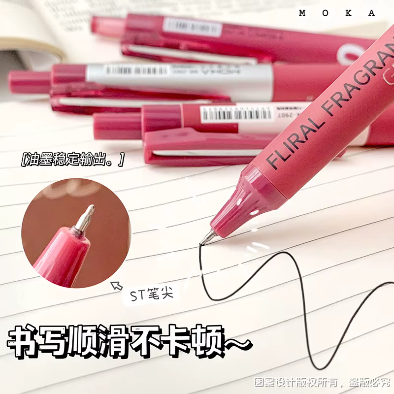 Bolígrafos de gel retro rojos – Tinta negra para escolares y oficina - imagen 5