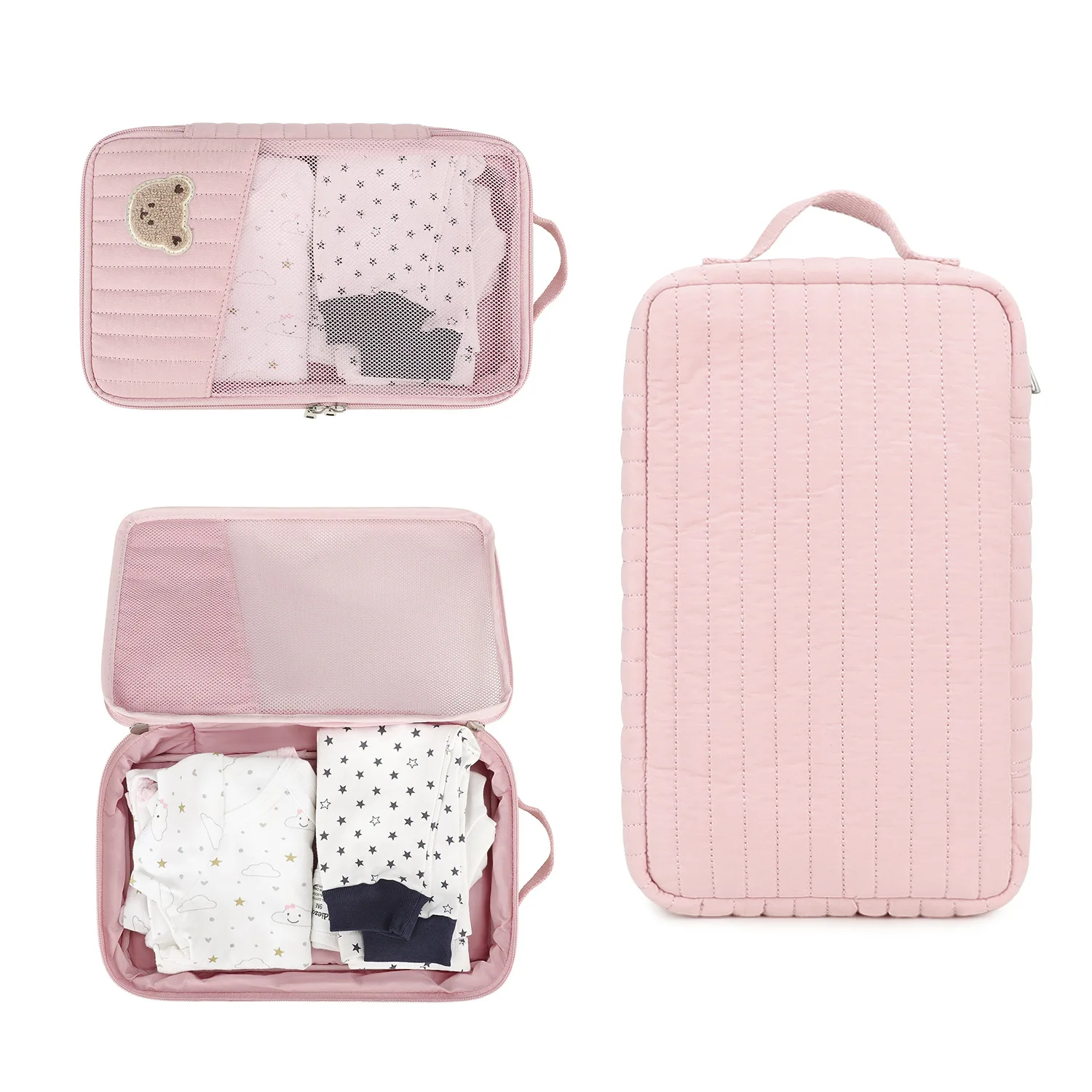 Bolsa de pañales algodón bebé – organizadora portátil para viaje - imagen 2