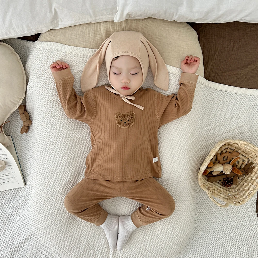 MILANCEL pijama largo de bebé de otoño con osito de dibujos - imagen 2